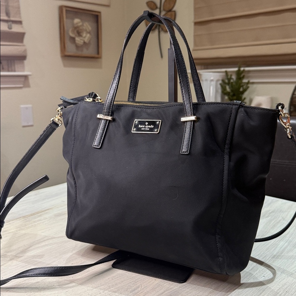 Kate Spade Elegant Black Nylon Tote/Crossbody